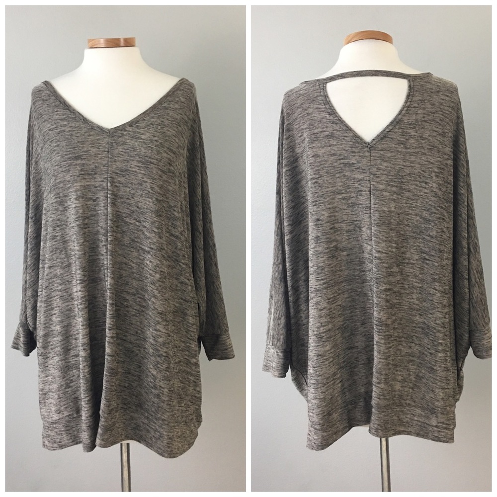 Lane Bryant Grey Oversize Stretch Blouse